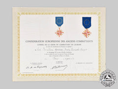 France, V Republic. A Cross Of The European Confederation To French Ambassador To The United States