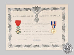 France, V Republic. Two Awards Mounted To A Named Award Document