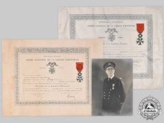 France, Iii Republic. An Order Of The Legion Of Honour, Iv And V Classes, Officer And Knight, With Award Documents, Named To A French Navy First Lieutenant