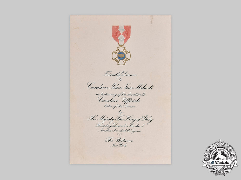 italy,_kingdom._a_crown_order,_v_class_knight,_to_john_nino_malnati,_maitre_d'hotel_of_the_biltmore_hotel_c2020_670_mnc3326_1
