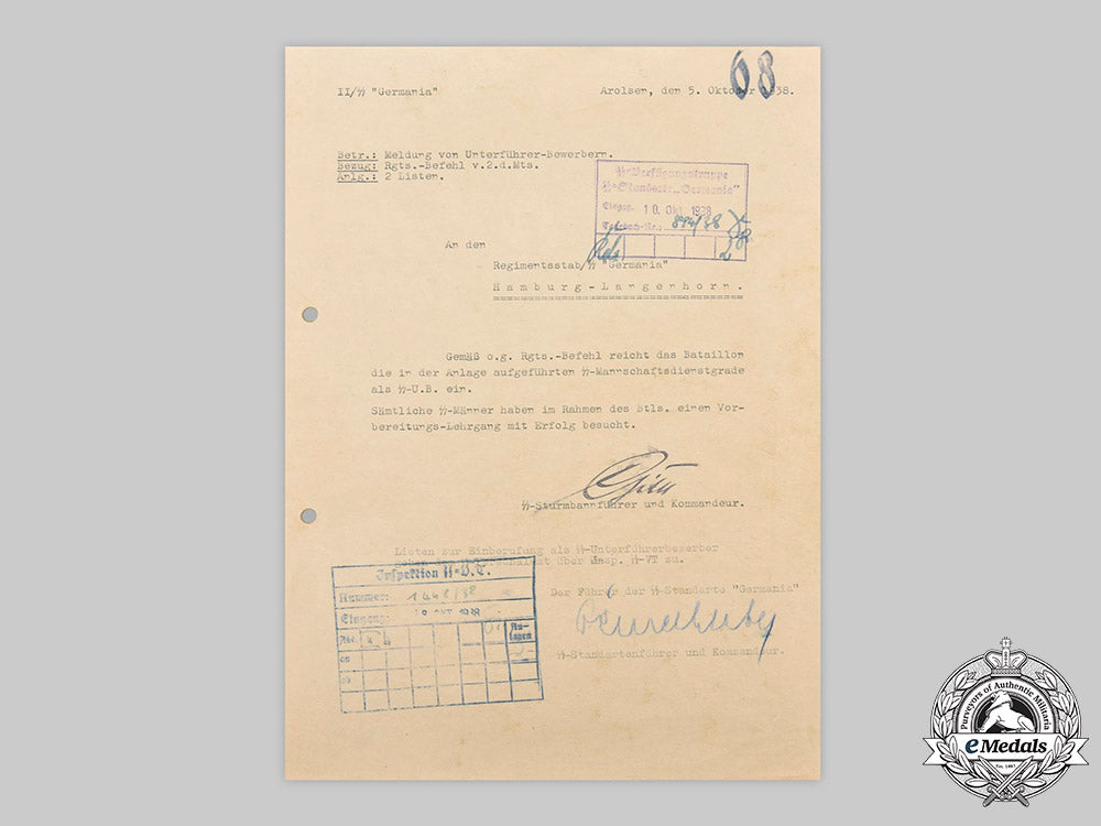 germany,_ss._a1938_ss-_standarte_germania_document_with_gille&_demelhuber_signatures_c2020_935_mnc8831_1