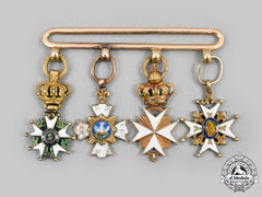 France, Napoleonic. A Miniature Group Of Four Orders, In Gold, C. 1890