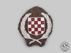 Croatia, Independent State. An Early Army Home Defence Officer's Cap Badge