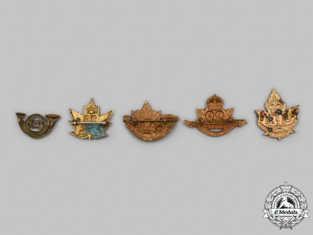 canada,_cef&_dominion._a_lot_of_five_regimental_badges_c2021_991emd_6671_1