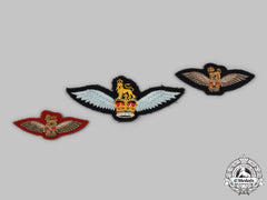 Canada, United Kingdom. Three British Army Glider Pilot Badges With Queen's Crown