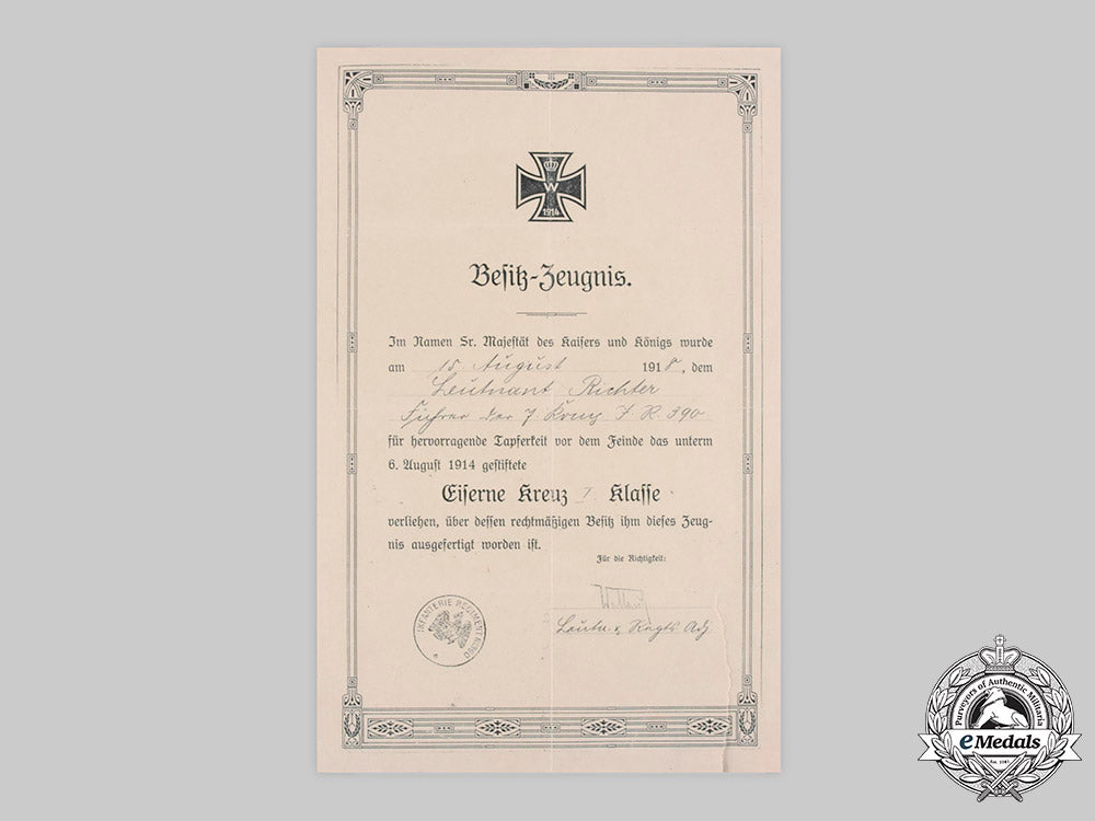 germany,_imperial._a1914_iron_cross_i_class_with_document_to_leutnant_richter_c20781_emd4220