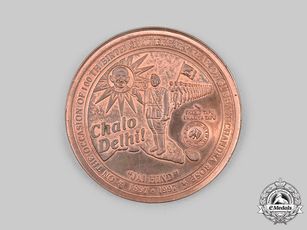 india,_republic._a_medal_for_the100_th_anniversary_of_the_birth_of_subhash_chandra_bose1897-1997,_scarce_c20867_mnc8241_1