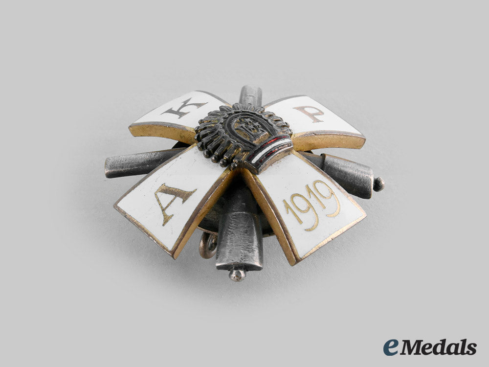 latvia,_republic._a_kurzemes_artilērijas_pulks(_kurzeme_artillery_regiment)_badge,_h.w.slasenapf,_c.1919_c20_00133_1_1