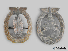 Germany, Kriesmarine. A Pair Of Kriegsmarine Badges