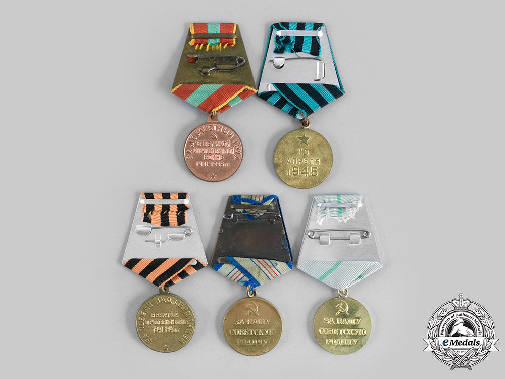 russia,_soviet_union._a_lot_of_five_second_war_medals_c20_00739_1