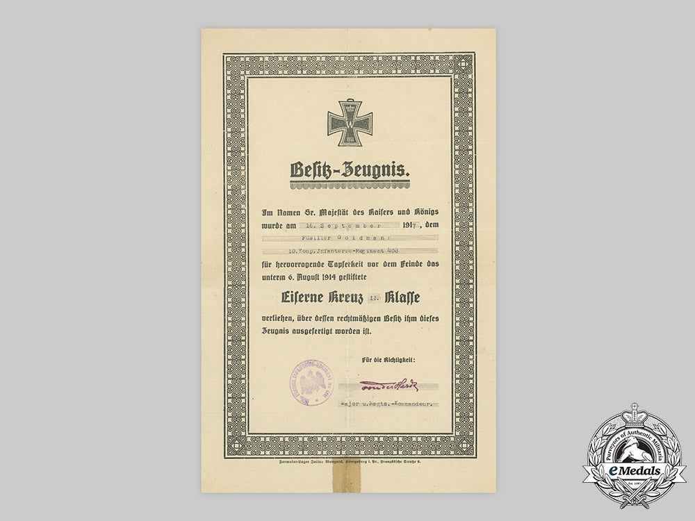 germany,_imperial._a1914_iron_cross_ii_class_document_to_fusilier_goldmann_c20_01062