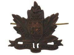 Wwi 97Th Battalion ”Toronto Americans” Cap Badge