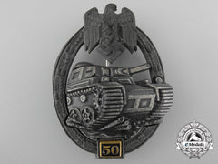 A Silver Grade Tank Badge; Special Grade 50 By Gustav Brehmer