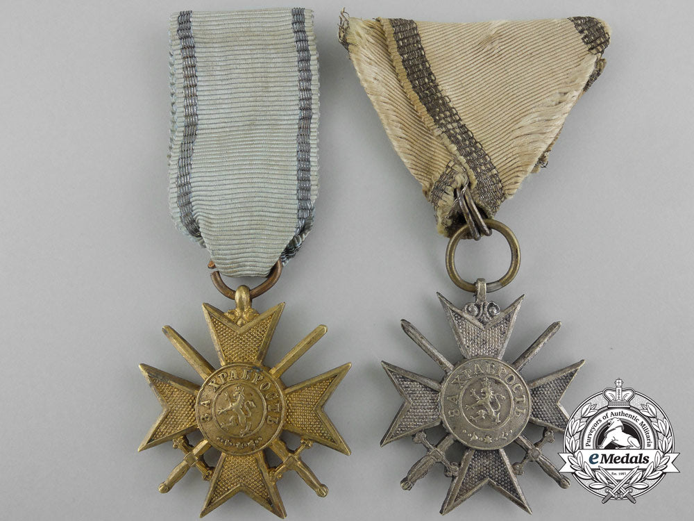 two_bulgarian_military_order_of_bravery,_soldier's_crosses_for_bravery_c_1381