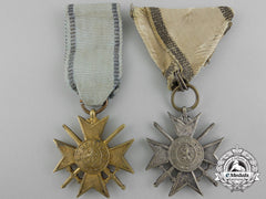 Two Bulgarian Military Order Of Bravery, Soldier's Crosses For Bravery