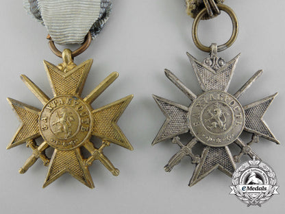 two_bulgarian_military_order_of_bravery,_soldier's_crosses_for_bravery_c_1382