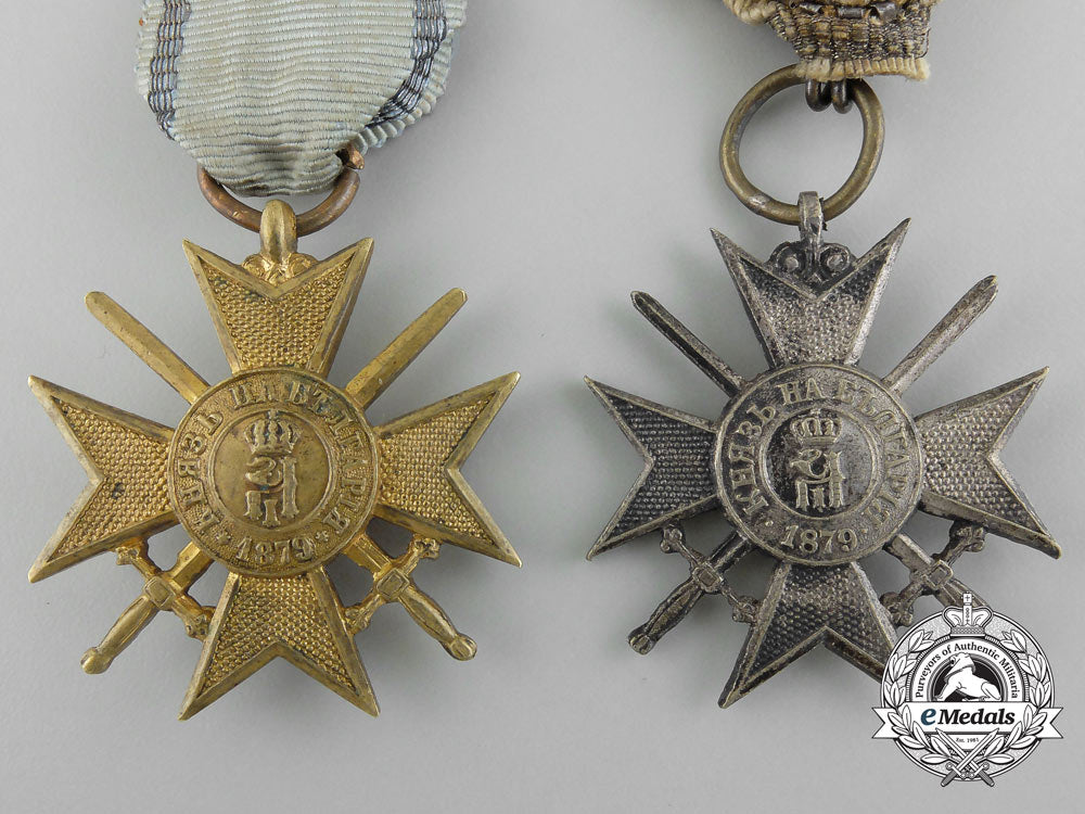 two_bulgarian_military_order_of_bravery,_soldier's_crosses_for_bravery_c_1383