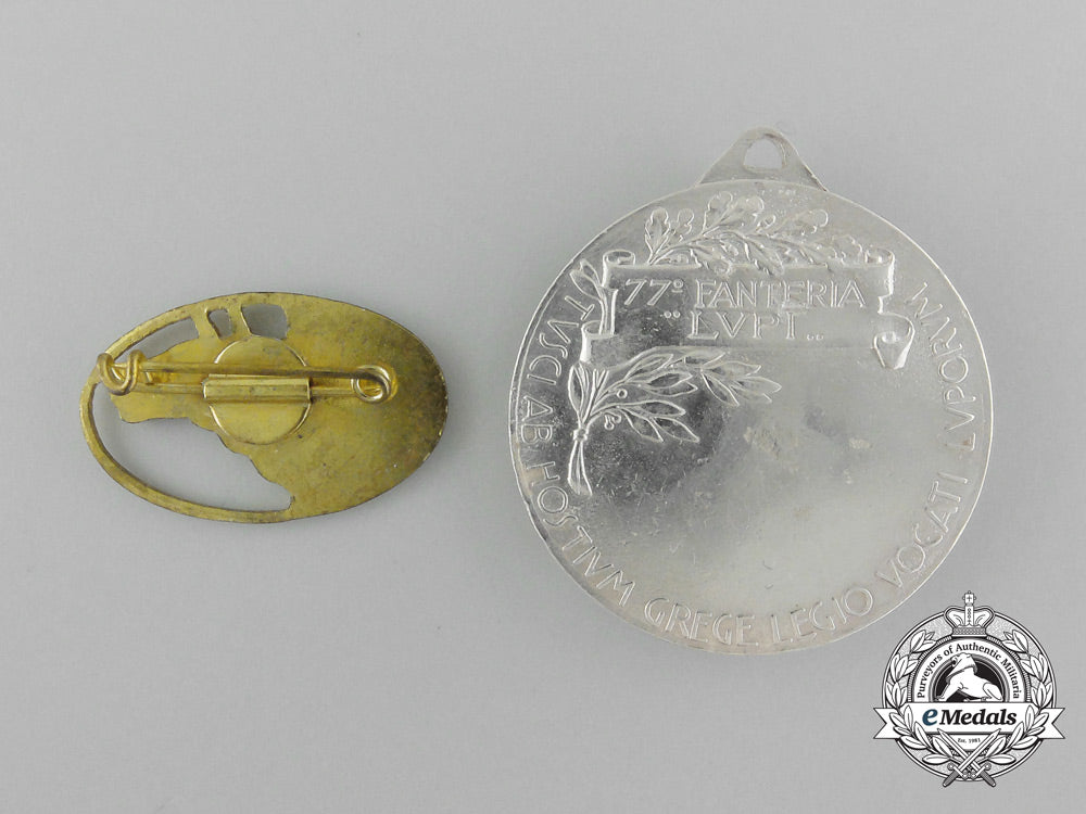 a_second_war_italian77_th_infantry_greek_campaign_medal_with_badge_c_2764