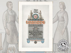 A 1936 Bavarian Industrial Honour Badge Award Document