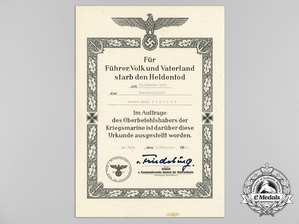 two_submariner's_posthumous_award_documents_to_gustav_adolf_schildt_c_3605
