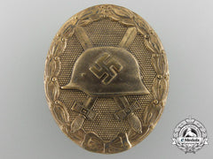A German Second War Gold Grade Wound Badge By Klein & Quenzer