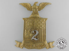 A United States Civil War Era New York State 2Nd Excelsior Brigade Shako Cap Badge