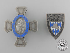 A Lot Of Two Bavarian Veteran’s Association Awards And Badges