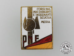 Italy. A National Fascist Party (Pnf) School Leaders And Teachers Badge