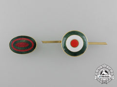 Two Bulgarian Cap Badges