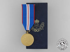 A Canadian Queen Elizabeth Ii Golden Jubilee Medal 2002 With Box
