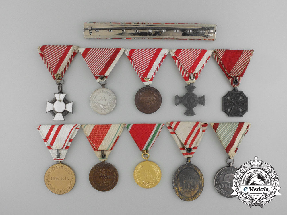 a_group_of_ten_austrian_medals_with_ribbon_bar_in_a_presentation_case_c_8483