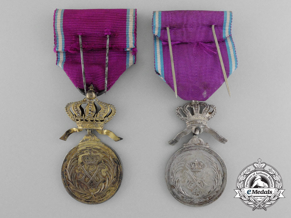 a_lot_of_two_belgian_royal_order_of_the_lion_medals;_silver_and_gold_grade_c_8583