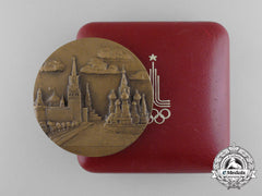 A Soviet Russian 1980 Xxii Moscow Summer Olympic Games Official Participant's Medal