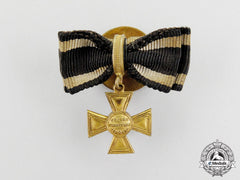 A Wartime Miniature Prussian Golden Military Merit Cross Boutonniere