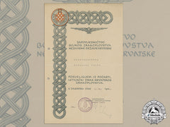 Croatia, Independent State. An Award Document For Honorary Pilot's Badge, 1944