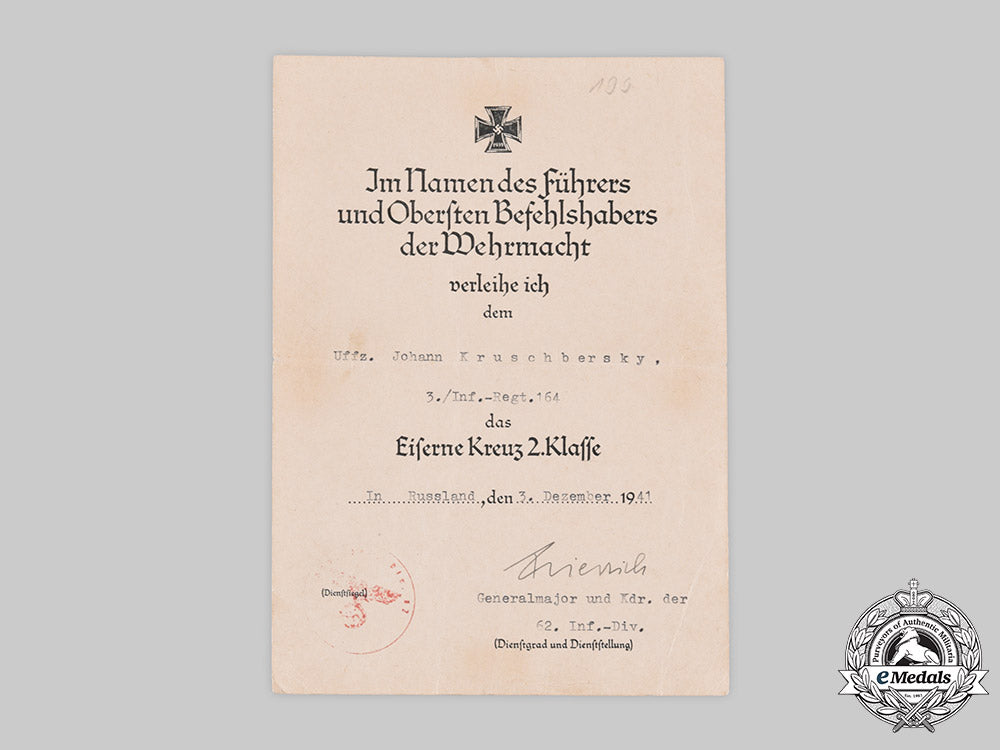 germany,_heer._a1939_iron_cross_ii_class_with_award_document_to_unteroffizier_johann_kruschbersky_ci19_0790