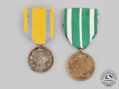 Saxony, Kingdom. A Pair Of Service Medals