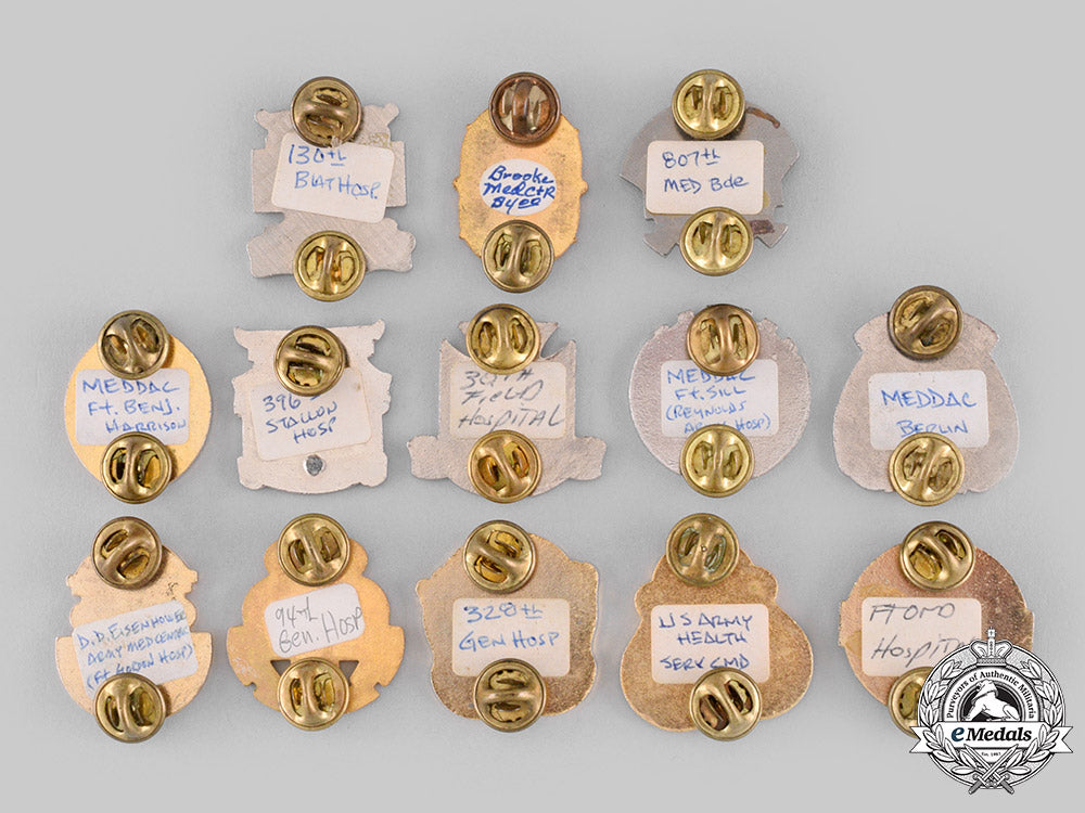 united_states._a_lot_of_thirteen_united_states_army_medical_hospital_lapel_badges_ci19_5497