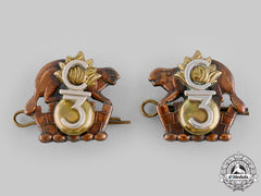Canada, Cef. A 3Rd Infantry Battalion Officer's Collar Badge Pair C.1916