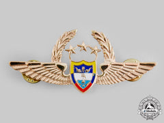 Colombia. Republic. An Air Force Pilot Badge With Three Stars And Wreath (General Officer)