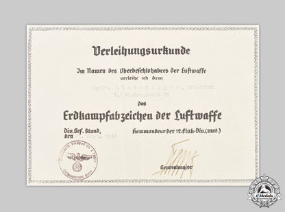 germany,_luftwaffe._a_ground_assault_badge_with_award_document,_to_obergefreiter_friedrich_almendinger_cic2021__mnc9687
