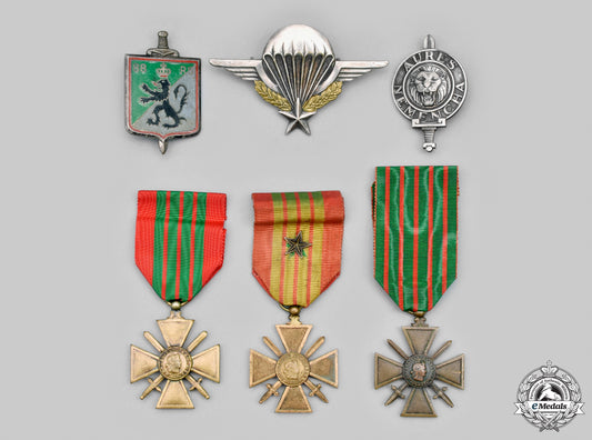 france,_iii_and_iv_republics._a_lot_of_six_medals_and_badges_cic_2021_009_1