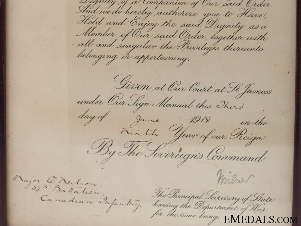 distinguished_service_order_document_to_major_william_neilson_cm726c