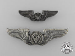 A Set Of Second War Army Air Force Air Crew Badges; Fullsize And Reduced Size