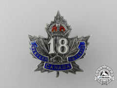 A First War 18Th Infantry Canadian Battalion Sweetheart Badge