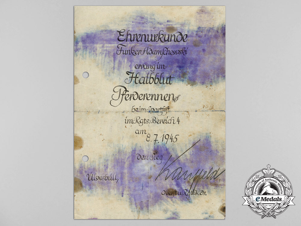 a_late_second_war_german_field-_made_honorary_certificate_for_winning_a_horse_race_d_0589