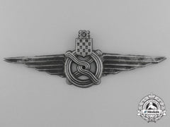 A Second War Croatian Railway Officer's Peaked Cap Badge