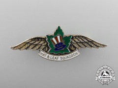 A Rare American & Canadian Second War Hat & Leaf Squadron Membership Badge