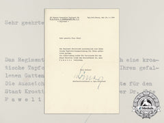 A Posthumous Iron Cross Award Document To The Wife Of Waffen-Ss Sturmbannführer
