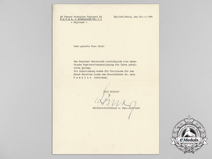 a_posthumous_iron_cross_award_document_to_the_wife_of_waffen-_ss_sturmbannführer_d_1076